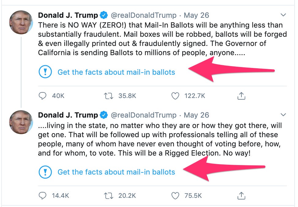 Trump tweets about mail-in ballots